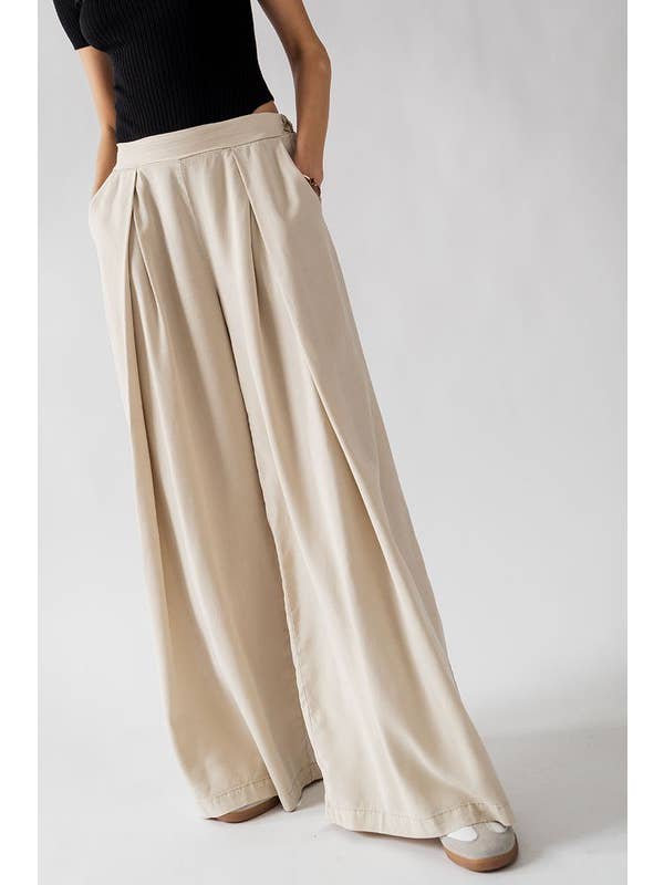 Wide Leg Ivory Trousers