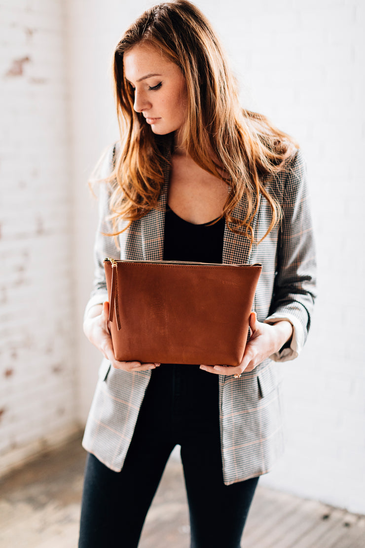 Large Makeup Bag-Caramel