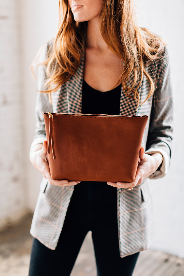 Large Makeup Bag-Caramel