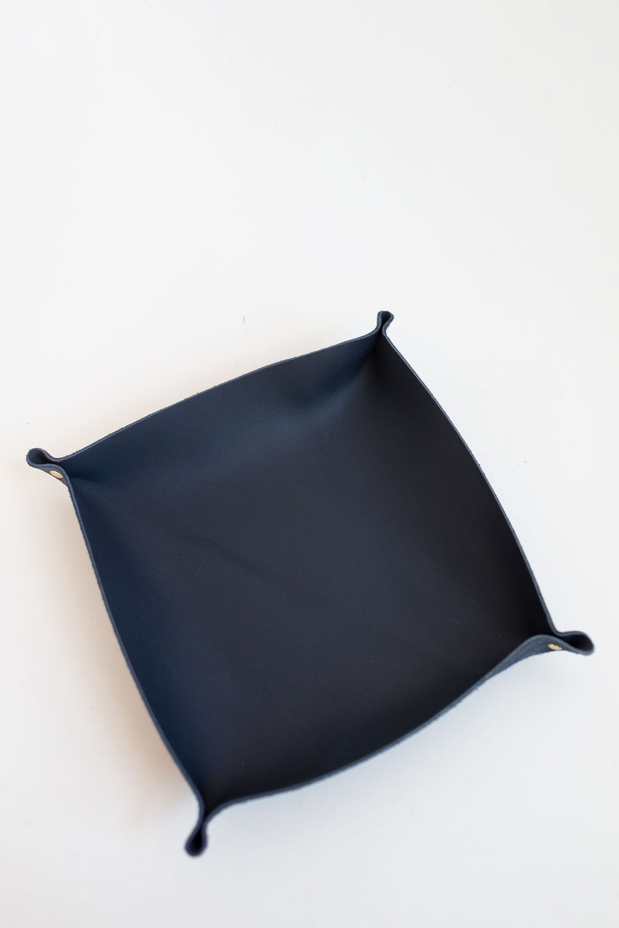 Leather Valet Tray-Navy