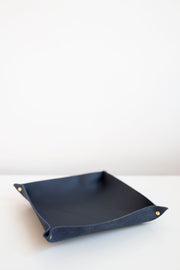 Leather Valet Tray-Navy